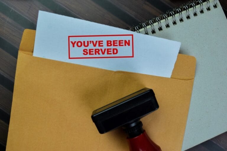 Being served legal papers